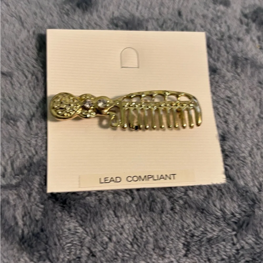 Elegant Gold Hair Comb‎ Brooch